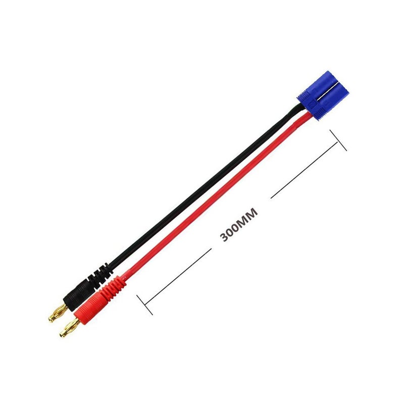 FLY RC 2pcs EC5 Male Connector to 4.0mm Banana Male Plug Lipo Battery Balance Charging Cable 30cm Silicone Wire Charger Cable Adapter for RC Helicopter Vehicle Toys - Image 3